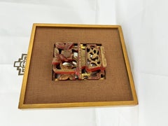 Chinese Qing Dynasty Carved & Giltwood Plaque W/ Mirrored Back