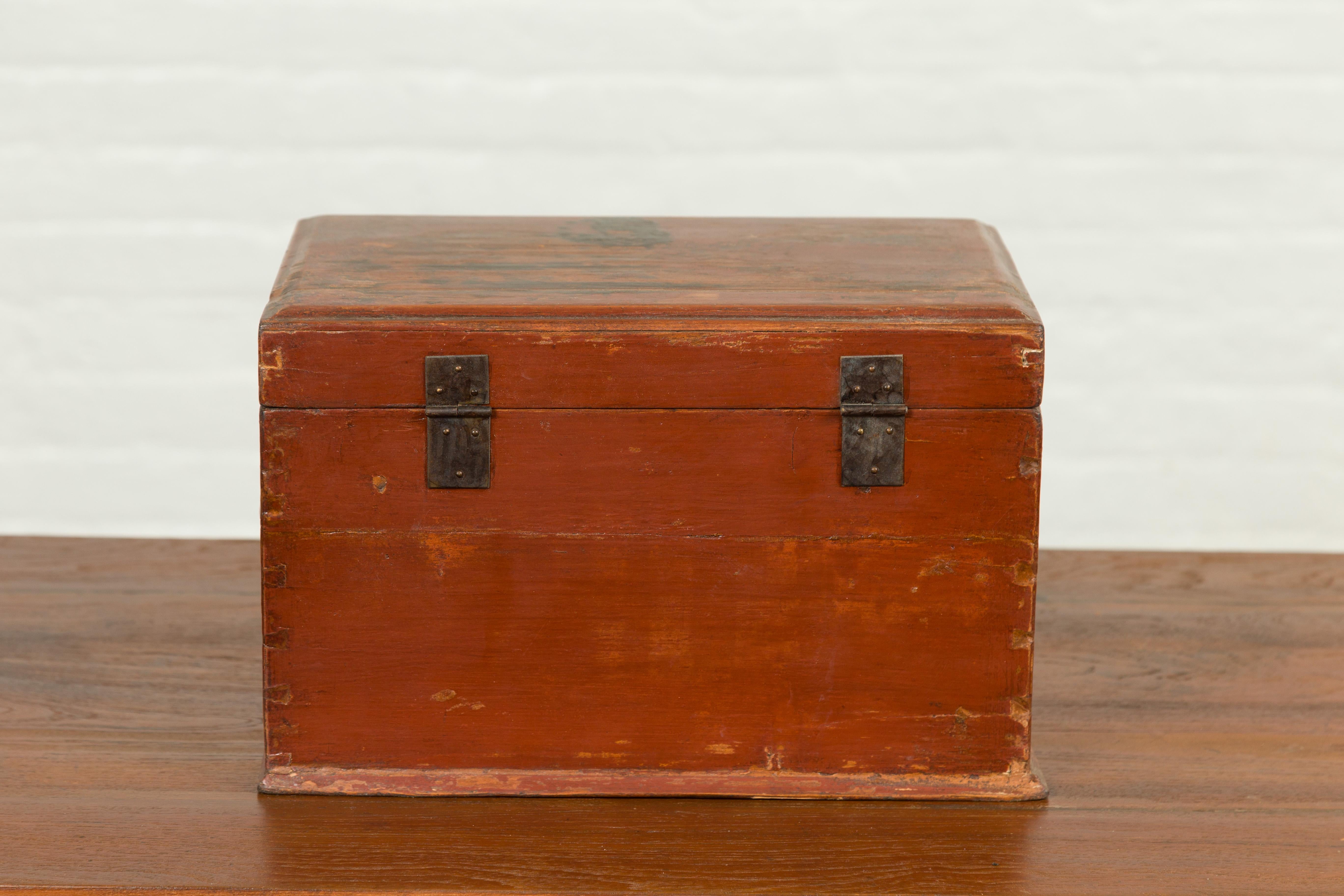 Chinese Qing Dynasty Carved Wooden Jewelry Chest with Lidded Top and Drawers 5