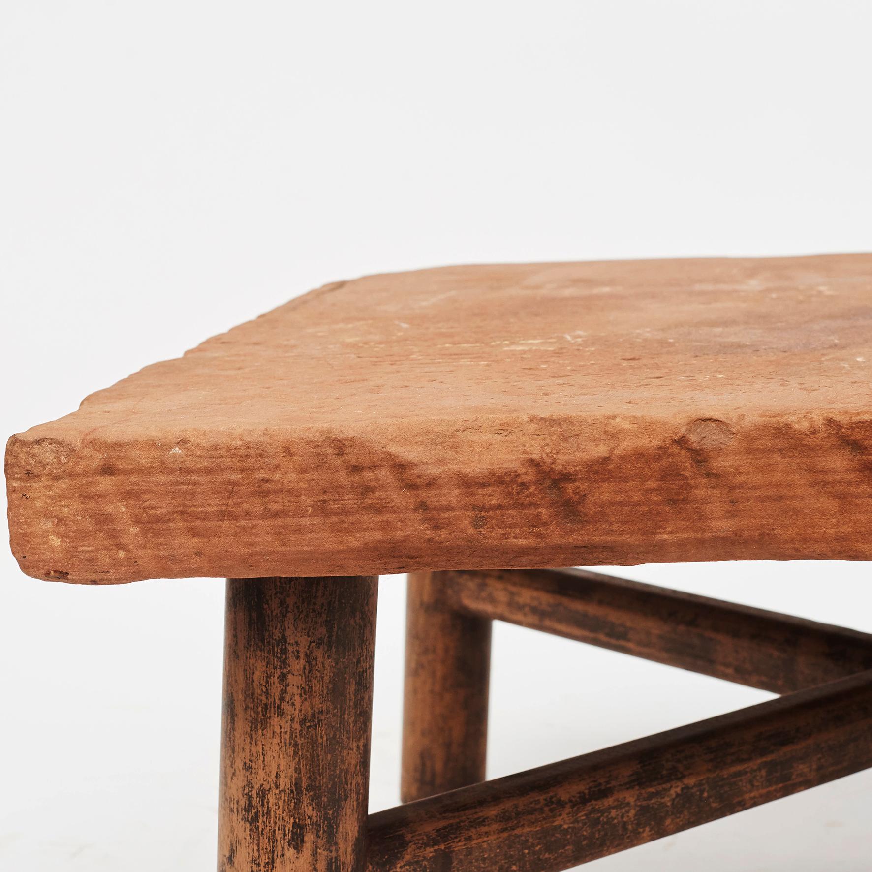 Chinese Qing Dynasty Coffee Table with Stone Table Top and Basswood Frame 2