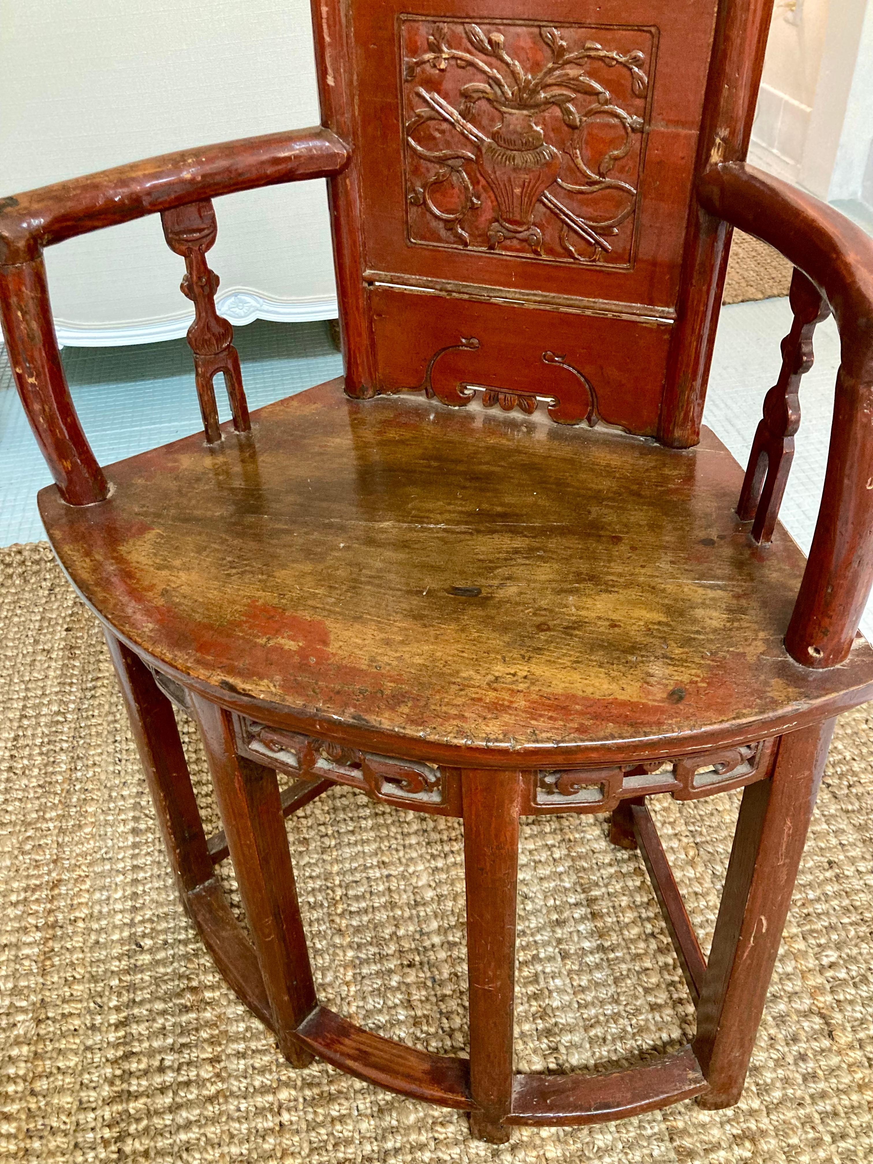 Chinese Qing Dynasty Corner Chair For Sale 3