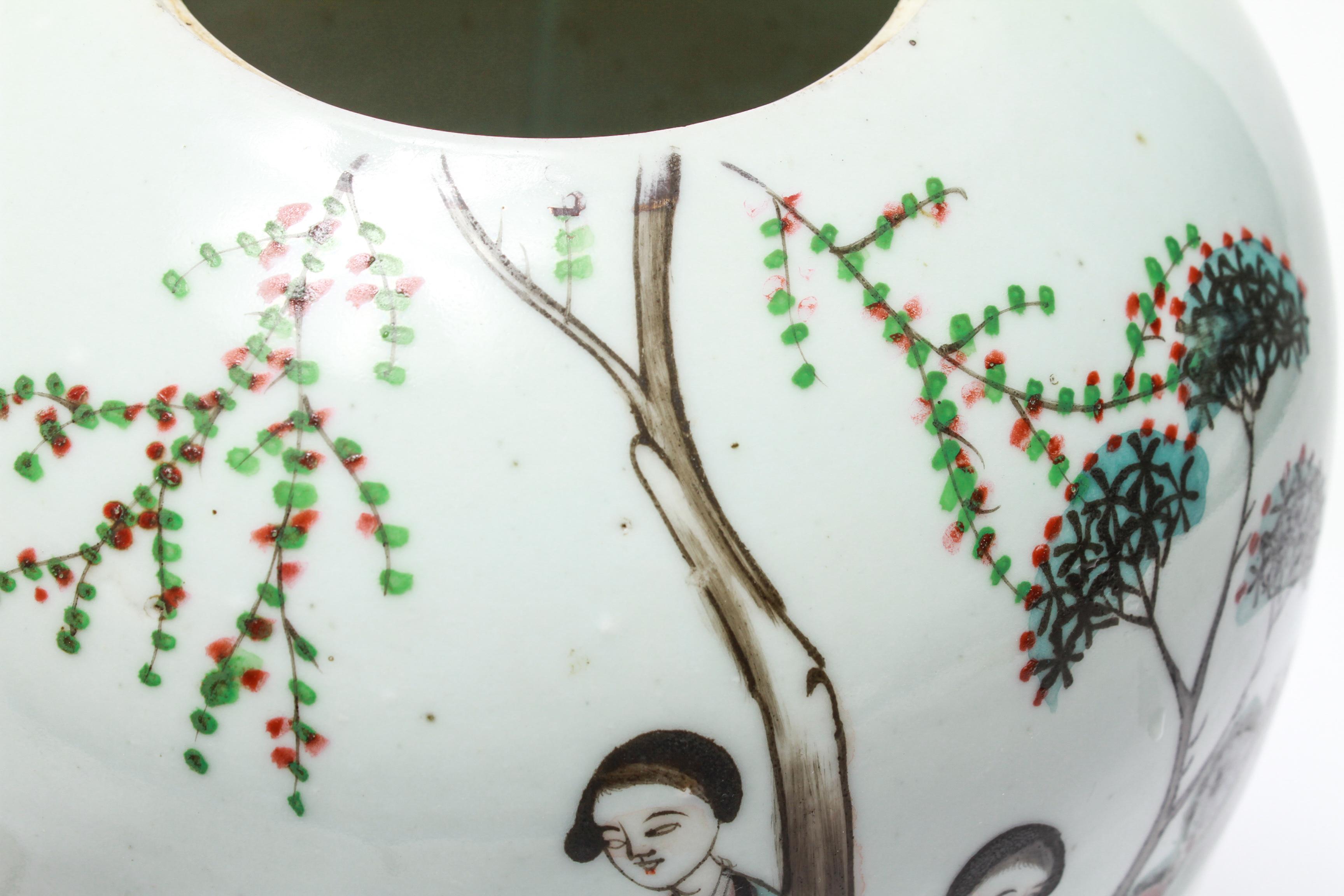 Chinese Qing Style Enameled Ceramic Ginger Jars 12