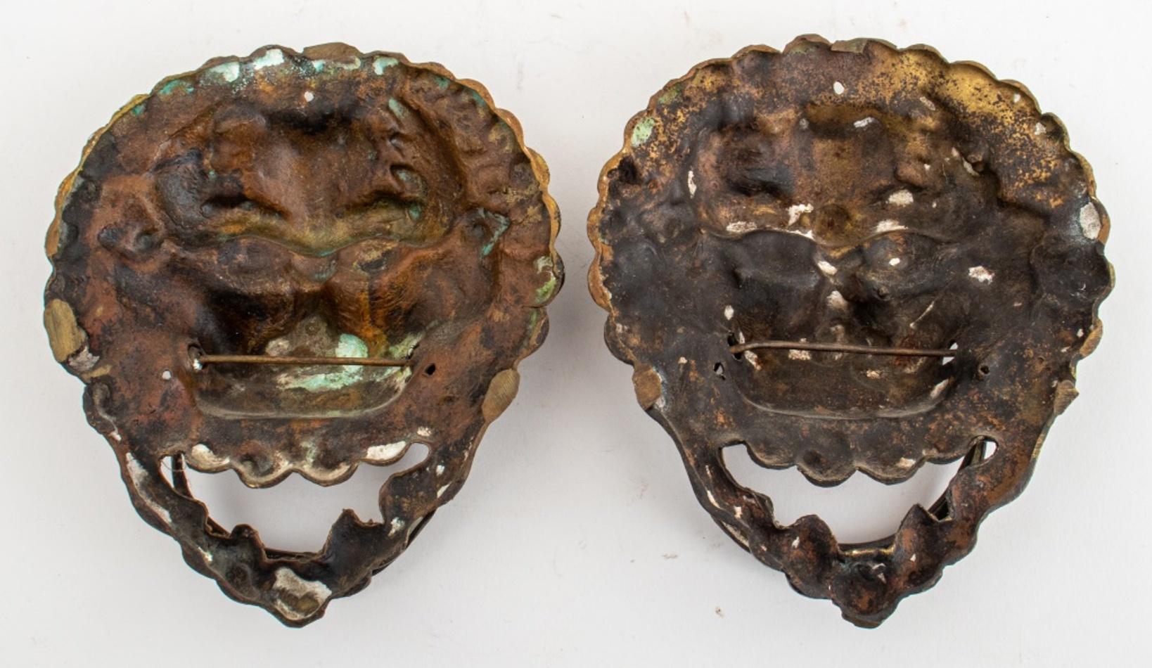 Chinese Qing Dynasty Gilt Bronze Lion's Head Pulls 1