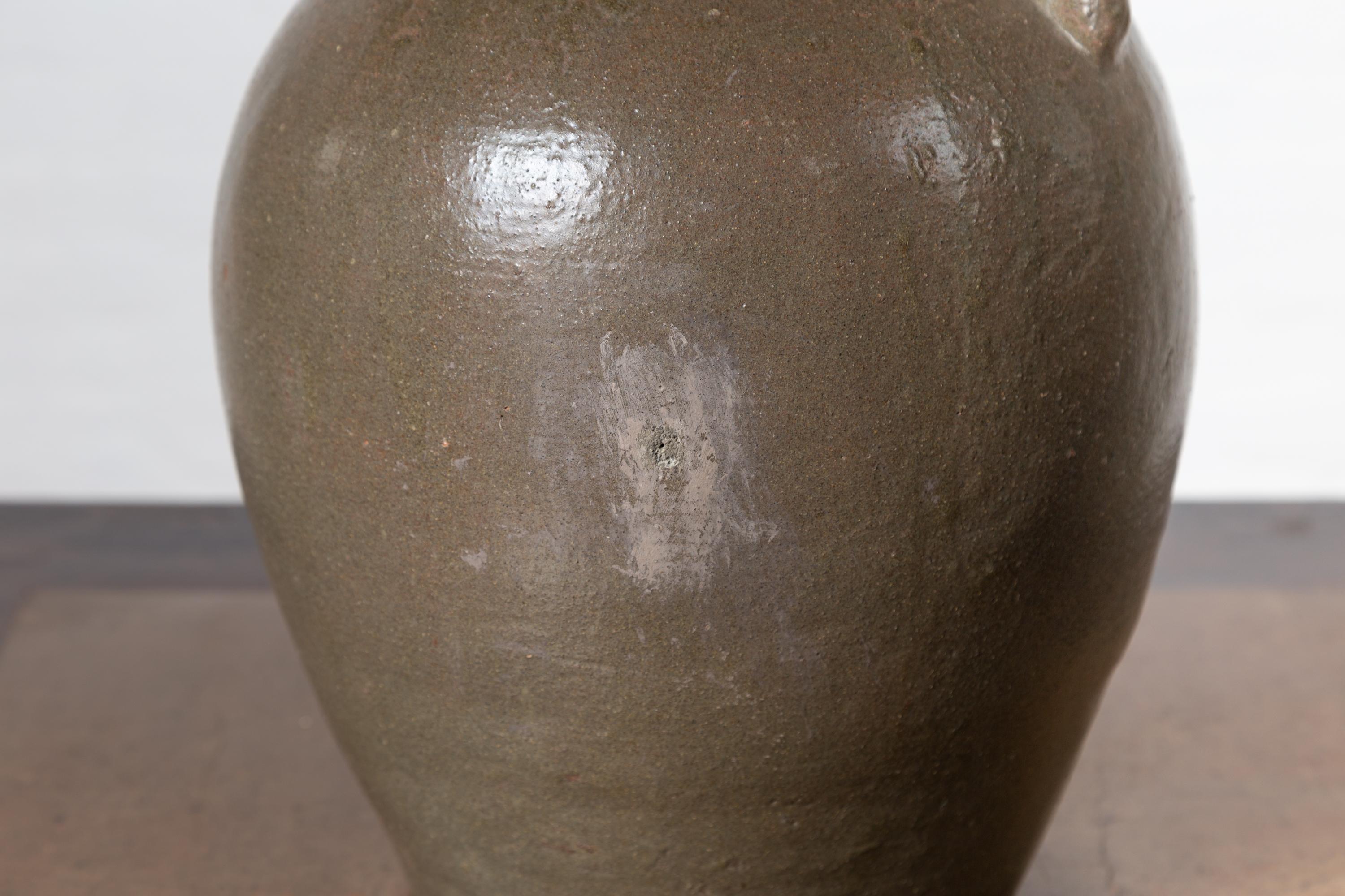 Chinese Qing Dynasty Glazed Water Jug with Petite Spout from the 19th Century For Sale 5