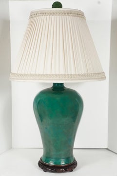 Chinese Qing Dynasty Large Monochrome Mieping Vase Mounted as a Lamp