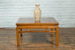 Chinese Qing Dynasty Low Table with Humpback Stretcher and Horse Hoof Feet
