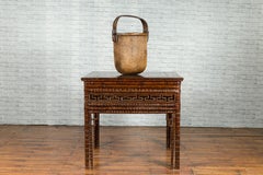 Chinese Qing Dynasty Period 19th Century Bamboo Hall Table with Fretwork Motifs
