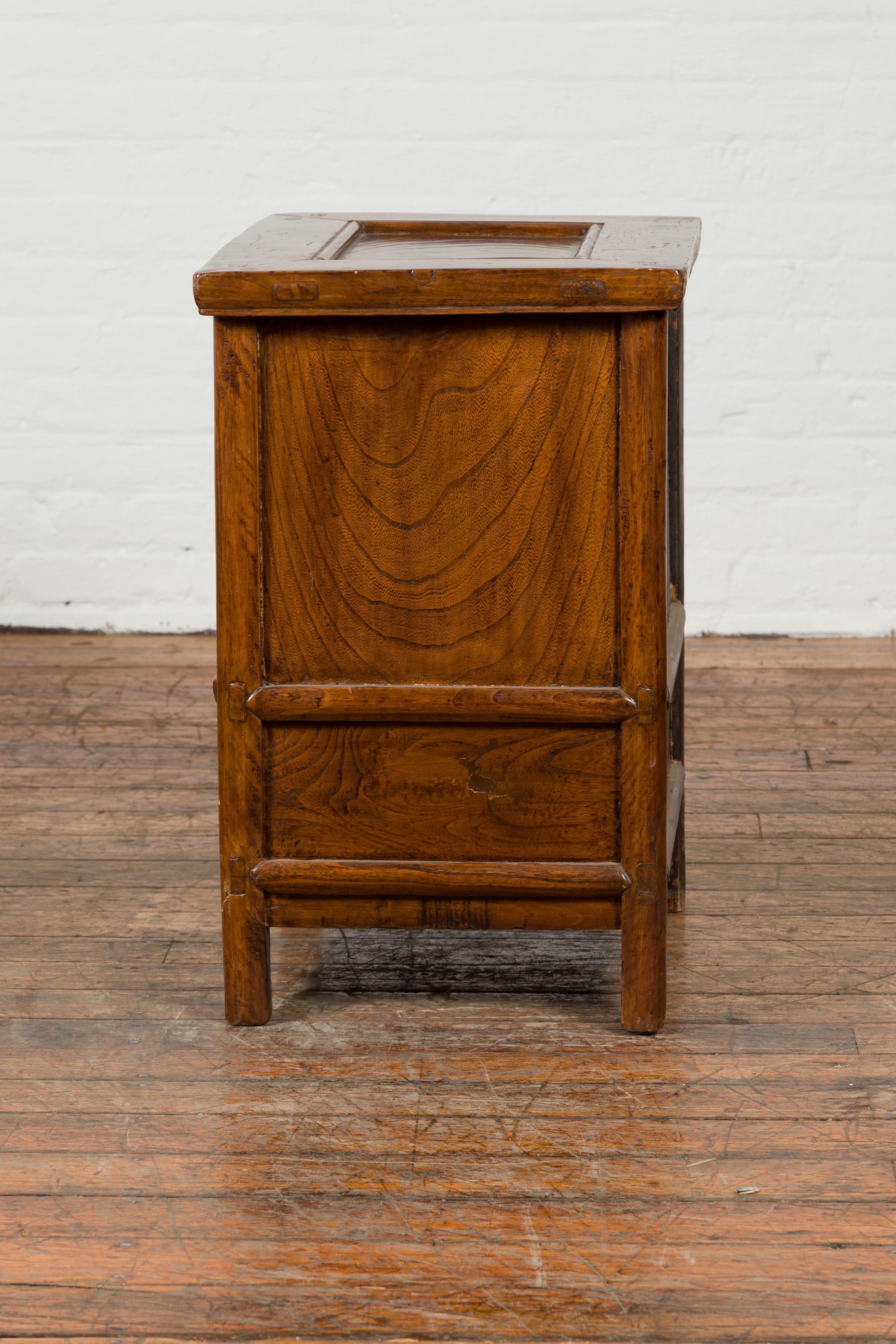 Chinese Qing Dynasty Period 19th Century Bedside Cabinet with Doors and Drawers 7