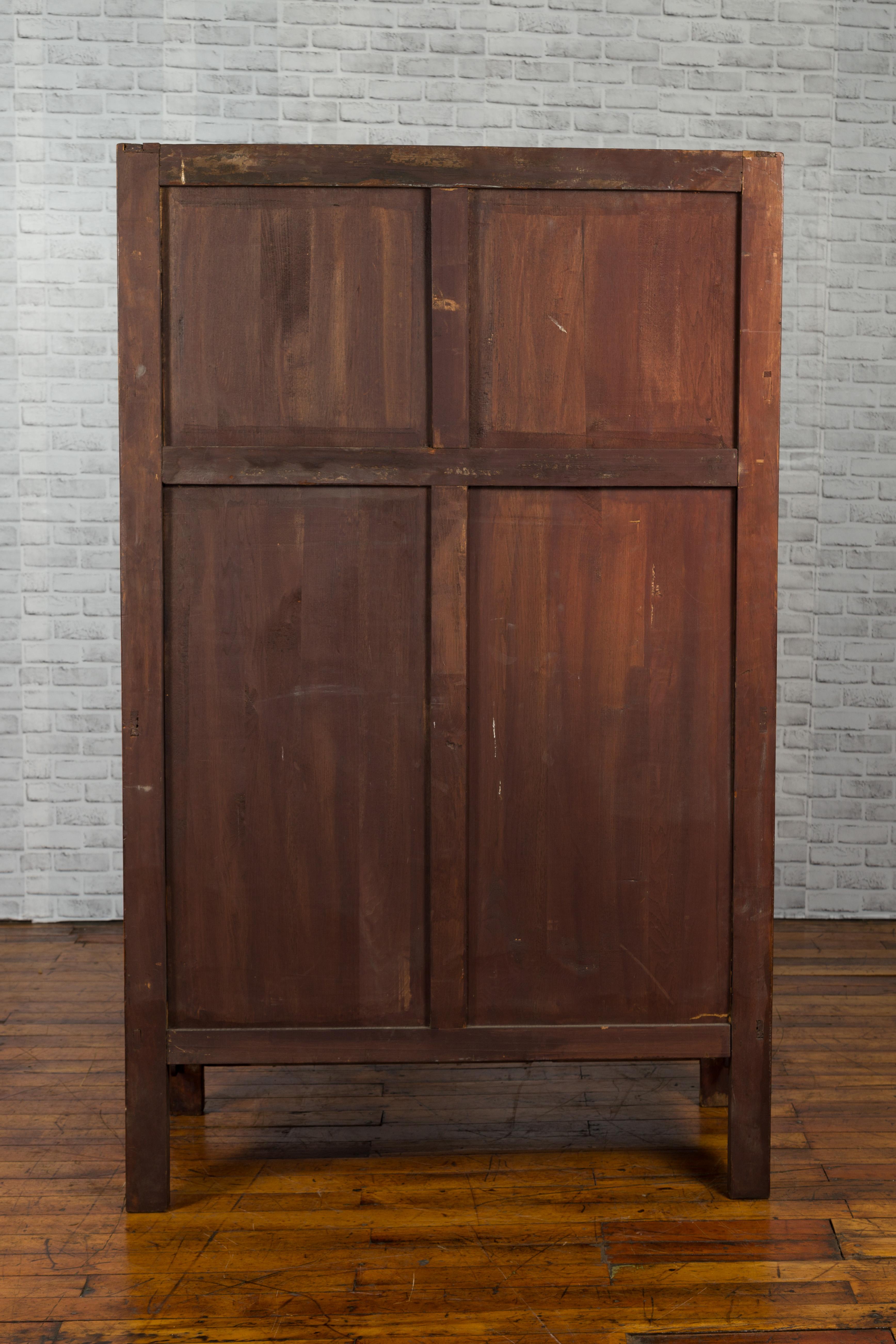 Chinese Qing Dynasty Period 19th Century Cabinet with Hidden Drawers and Panel For Sale 7