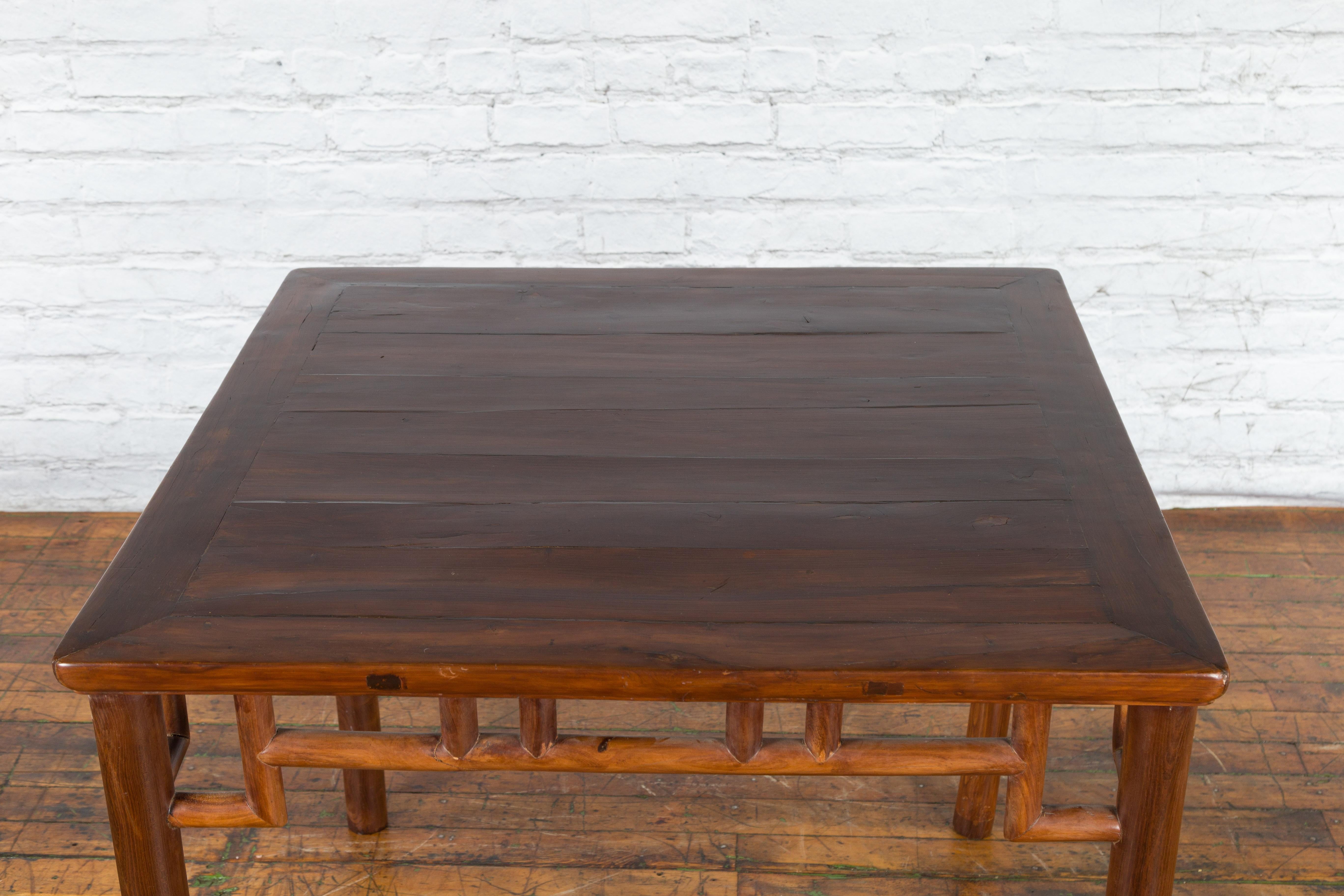 Chinese Qing Dynasty Period 19th Century Game Table with Humpback Stretchers For Sale 6