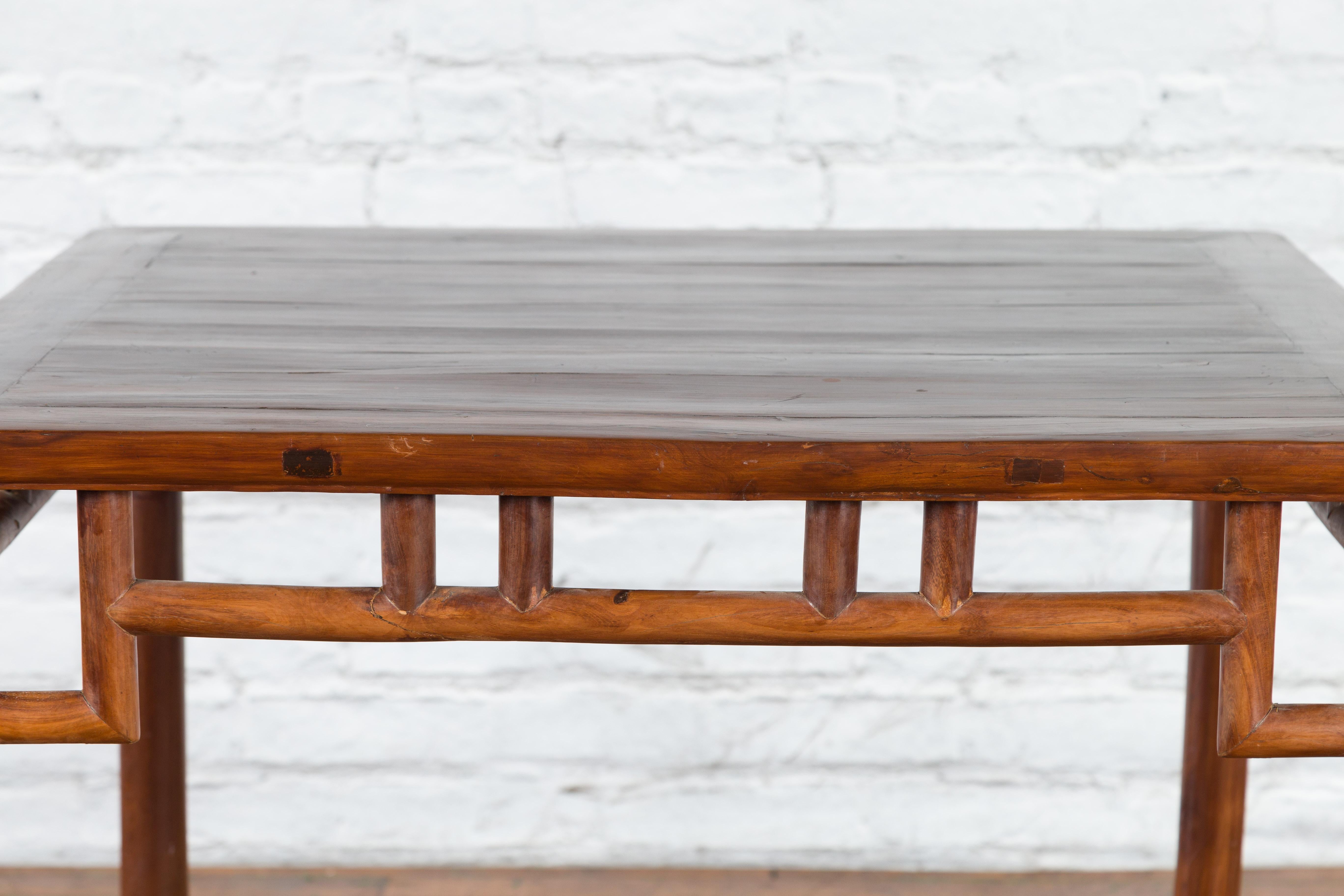 Chinese Qing Dynasty Period 19th Century Game Table with Humpback Stretchers For Sale 4