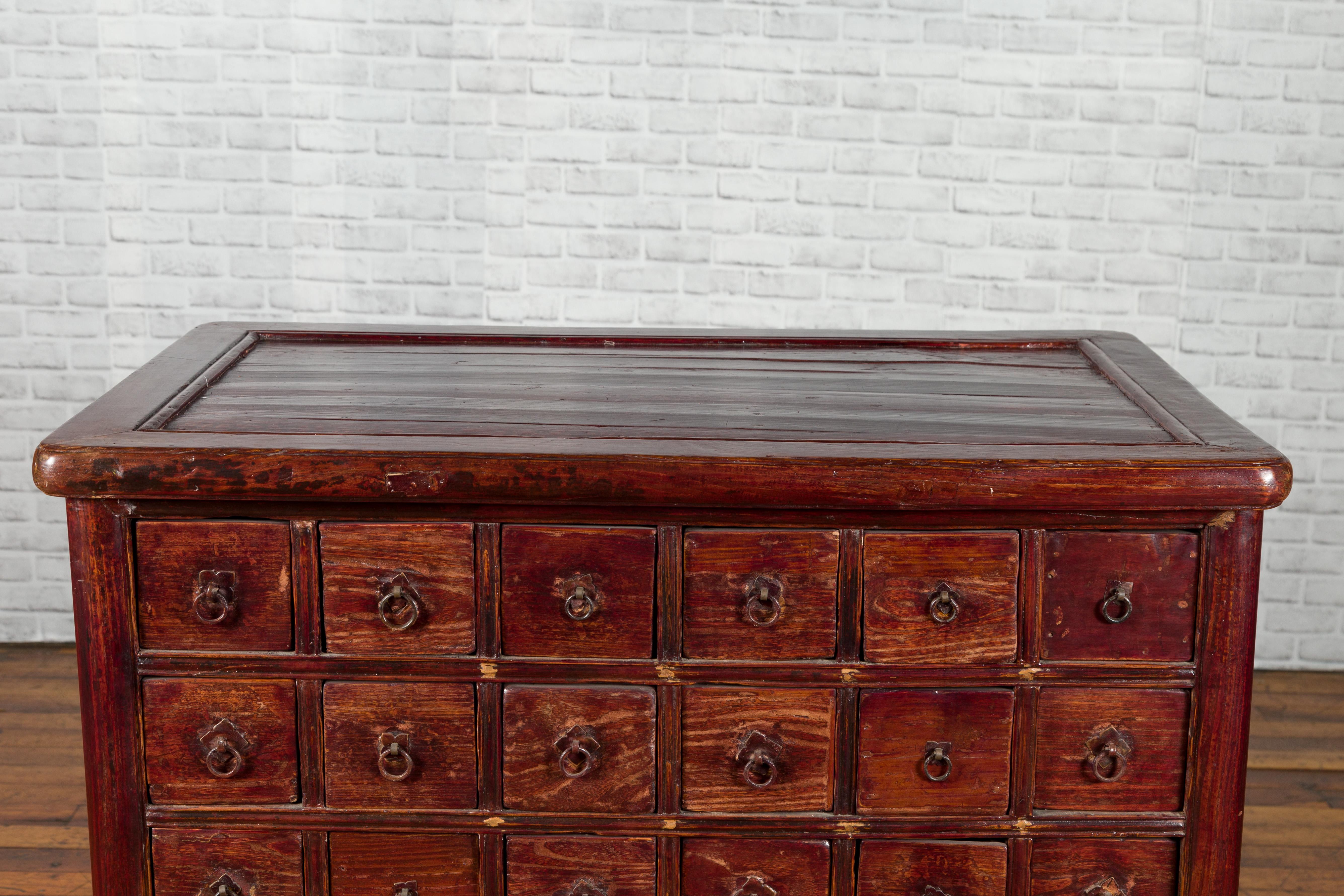 Chinese Qing Dynasty Period Apothecary Chest with 32 Drawers and Aged Patina For Sale 6