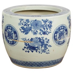 Chinese Qing Dynasty Period Blue and White Porcelain Planter Jardinière