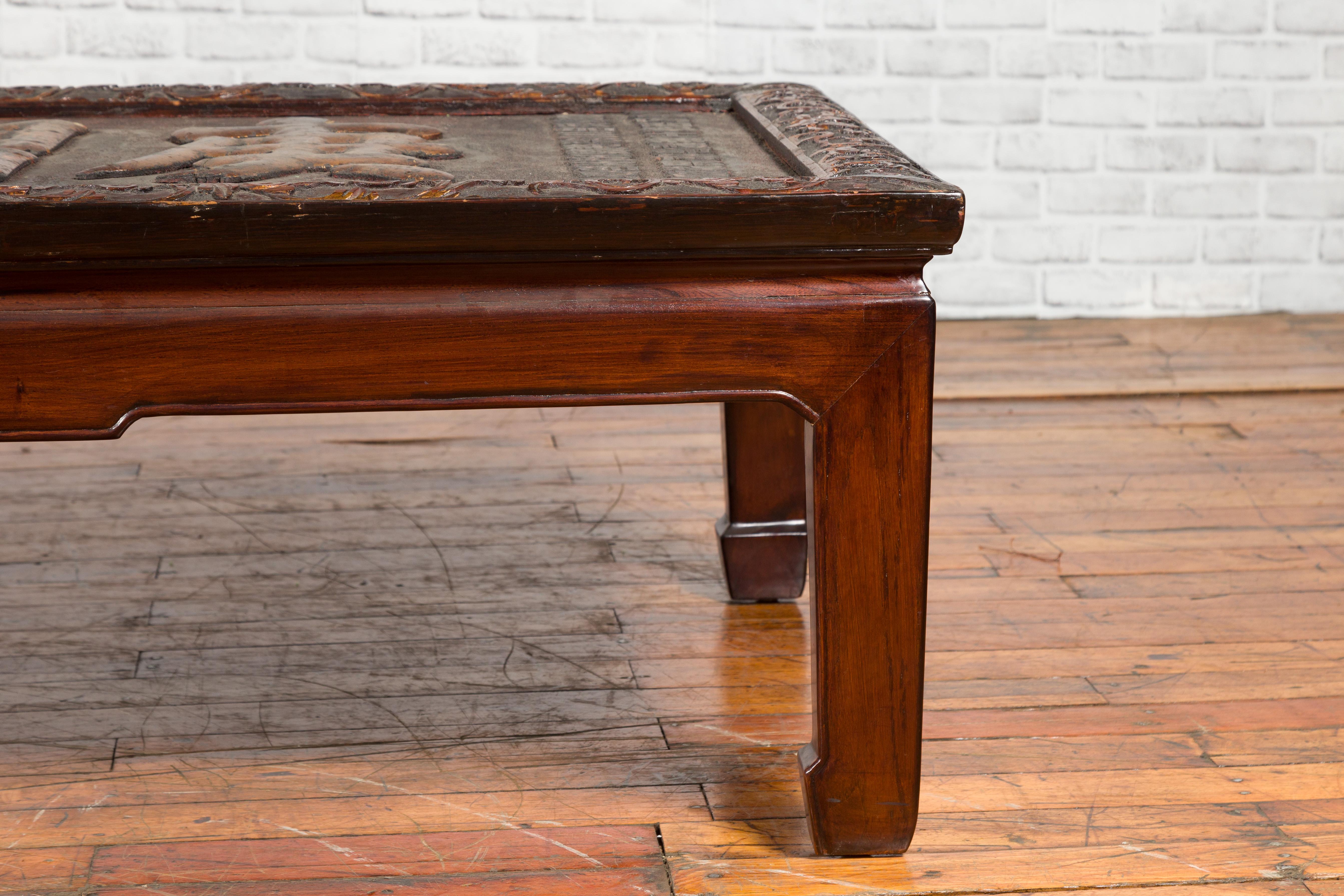 Chinese Qing Dynasty Period Shop Sign with Calligraphy Made into a Coffee Table For Sale 5