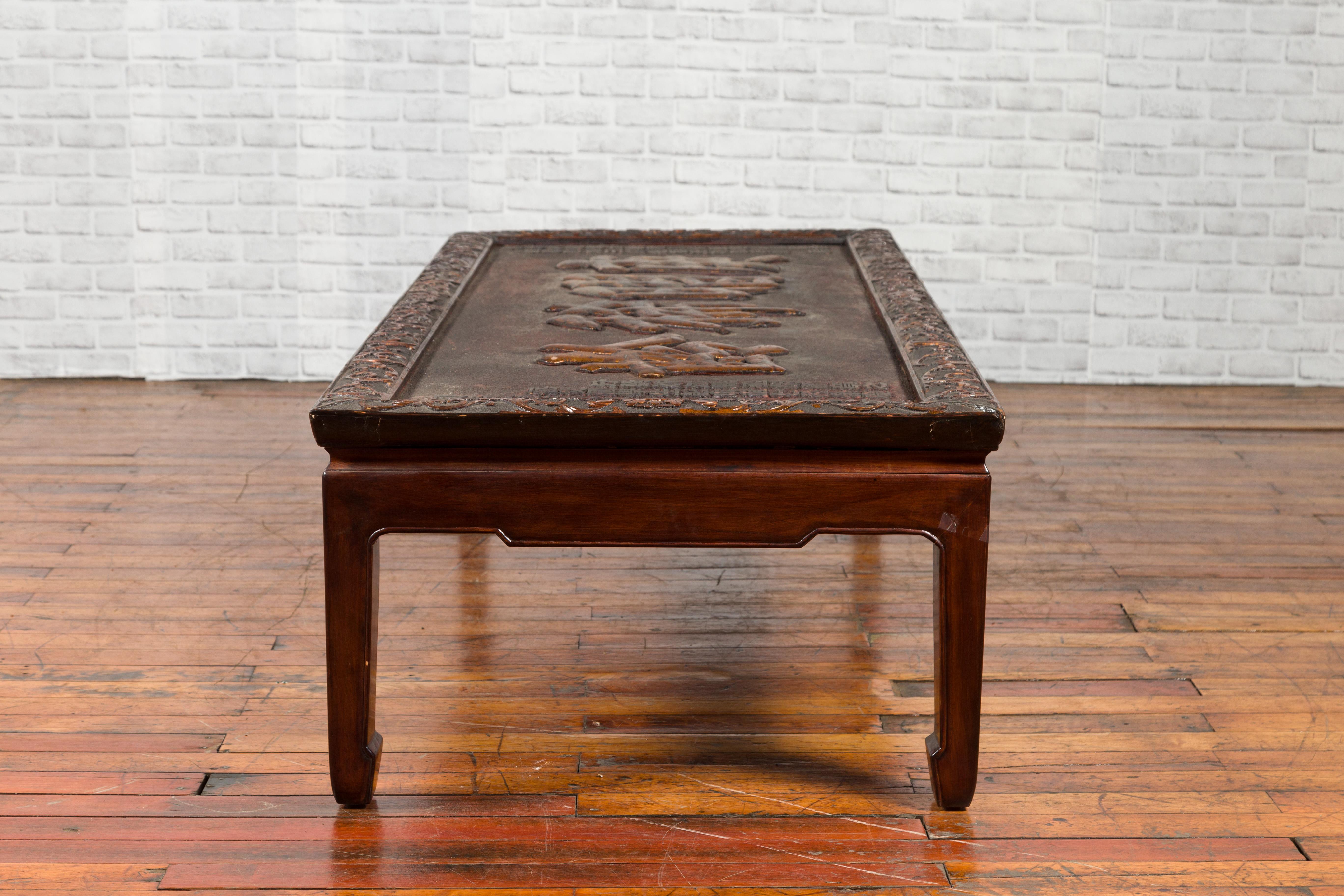 Chinese Qing Dynasty Period Shop Sign with Calligraphy Made into a Coffee Table For Sale 6