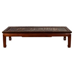 Qing Dynasty 19th Century Shop Sign with Calligraphy Made into a Coffee Table
