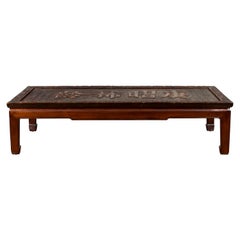 Chinese Qing Dynasty Period Shop Sign with Calligraphy Made into a Coffee Table