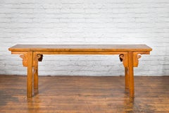 Chinese Qing Dynasty Shandong Altar Console Table with Carved Scrolling Motifs