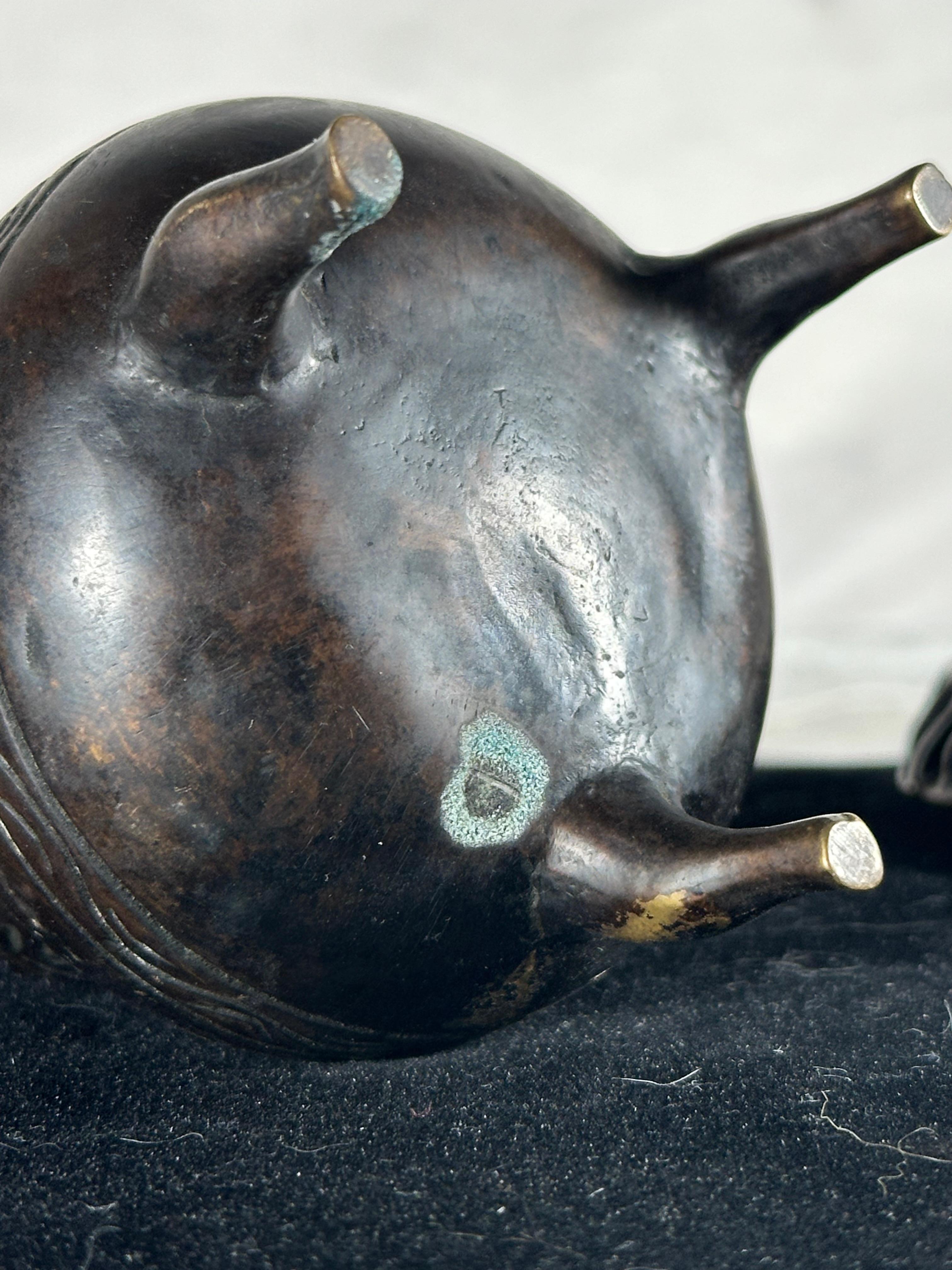 Chinese Qing Dynasty Small Bronze Tripod Censer For Sale 4