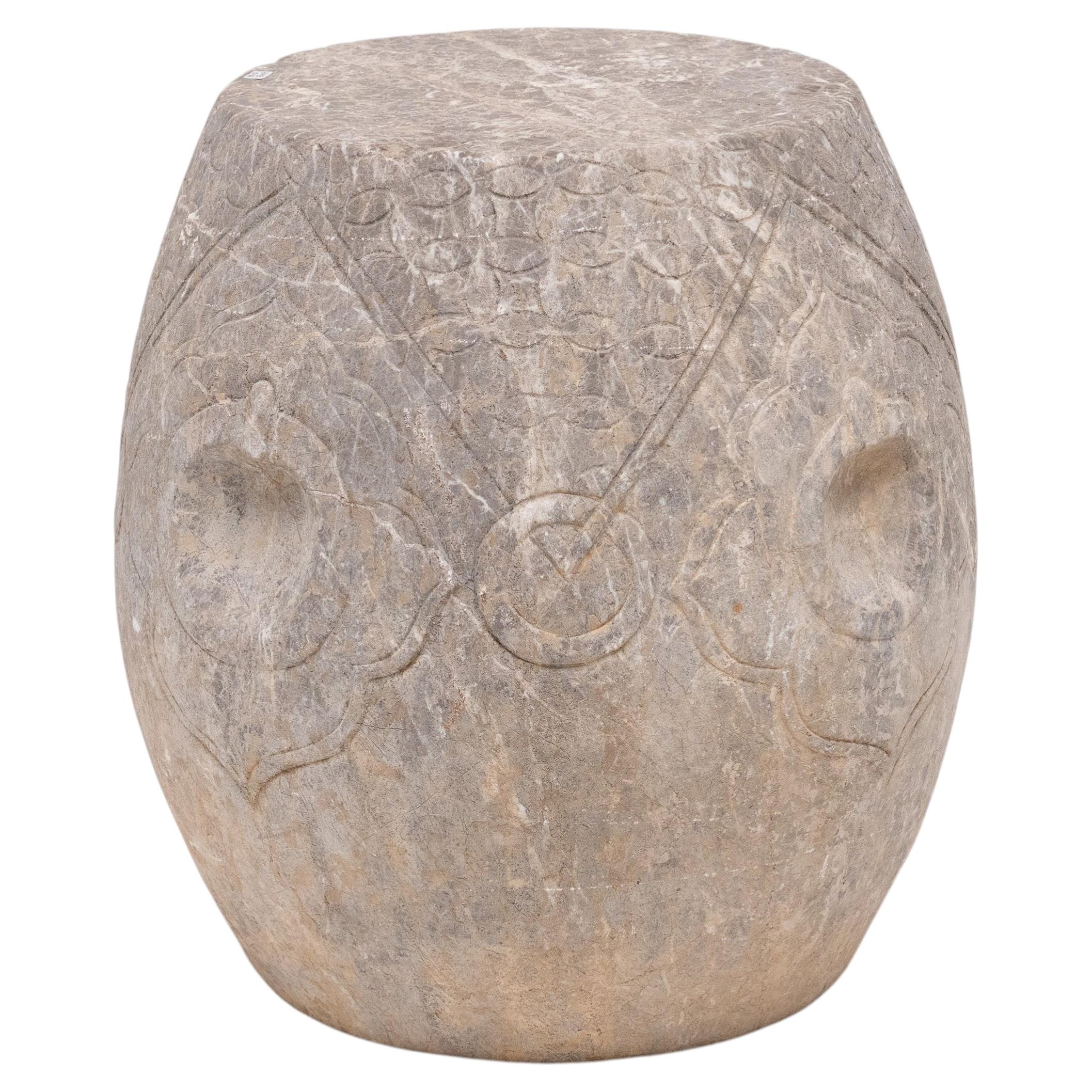 Chinese Qing-Dynasty Stone Prosperity Drum, 19th Century For Sale