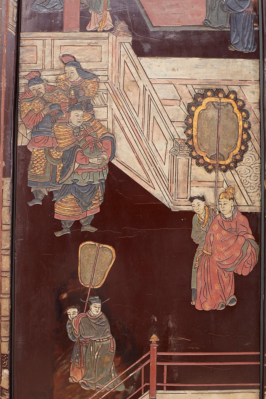 Chinese Qing Dynasty Twelve-Panel Coromandel Screen 4