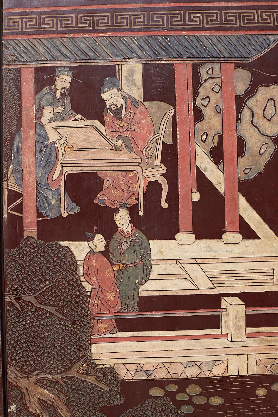 Chinese Qing Dynasty Twelve-Panel Coromandel Screen 6