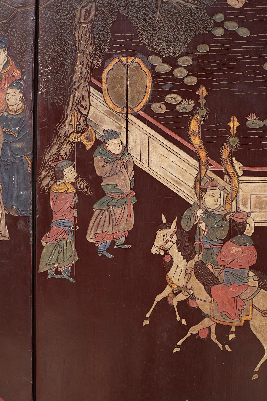 Chinese Qing Dynasty Twelve-Panel Coromandel Screen 7