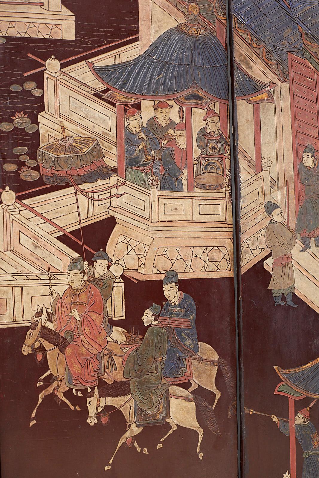 Chinese Qing Dynasty Twelve-Panel Coromandel Screen 8