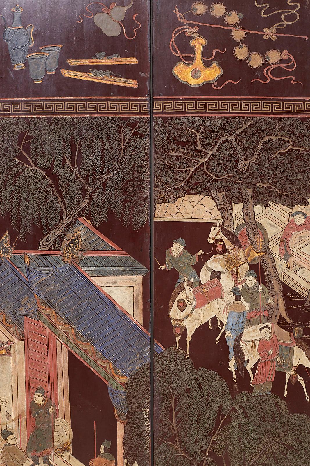 Chinese Qing Dynasty Twelve-Panel Coromandel Screen 10