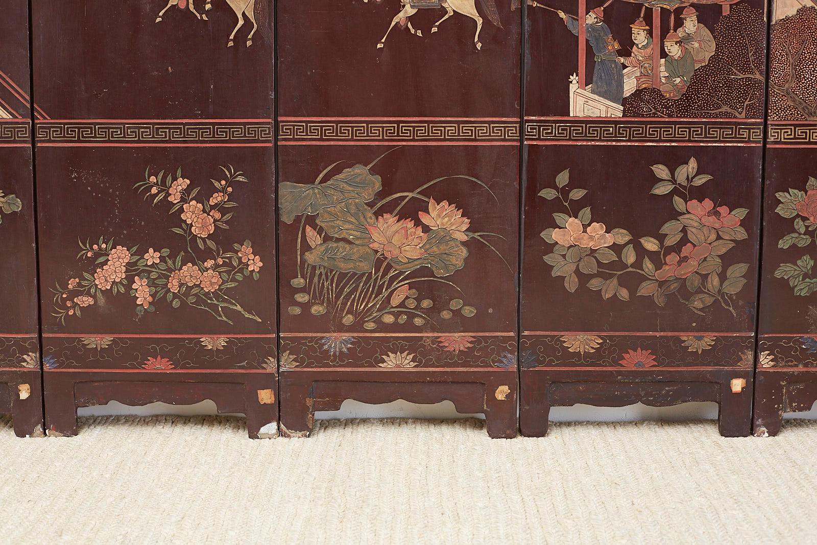 Chinese Qing Dynasty Twelve-Panel Coromandel Screen 13