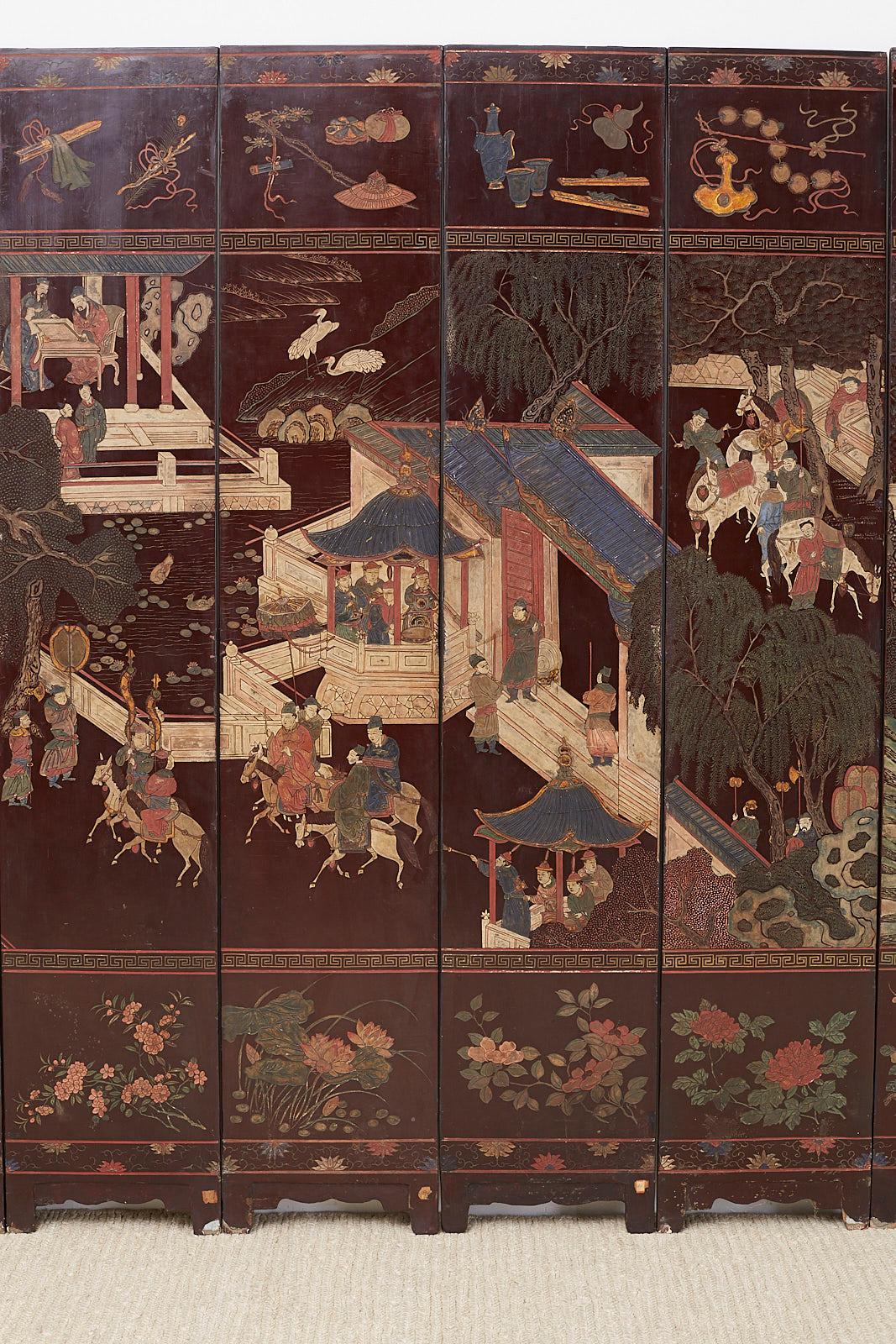 19th Century Chinese Qing Dynasty Twelve-Panel Coromandel Screen