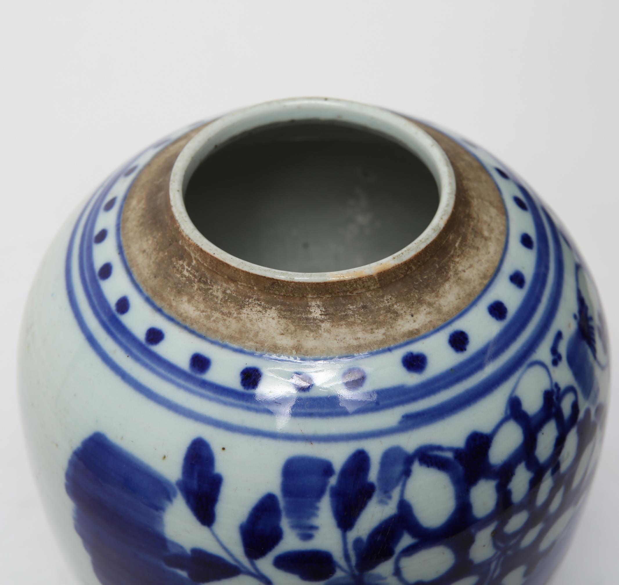 19th Century Chinese Qing Dynasty Underglaze Porcelain Ginger Jar