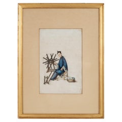 Chinese Qing Dynasty Watercolour and Gouache on Pith Paper, Canton, C.1835