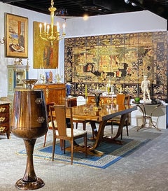 Early 19th Century Chinese Coromandel Eight-Panel Screen with Palace Attendants