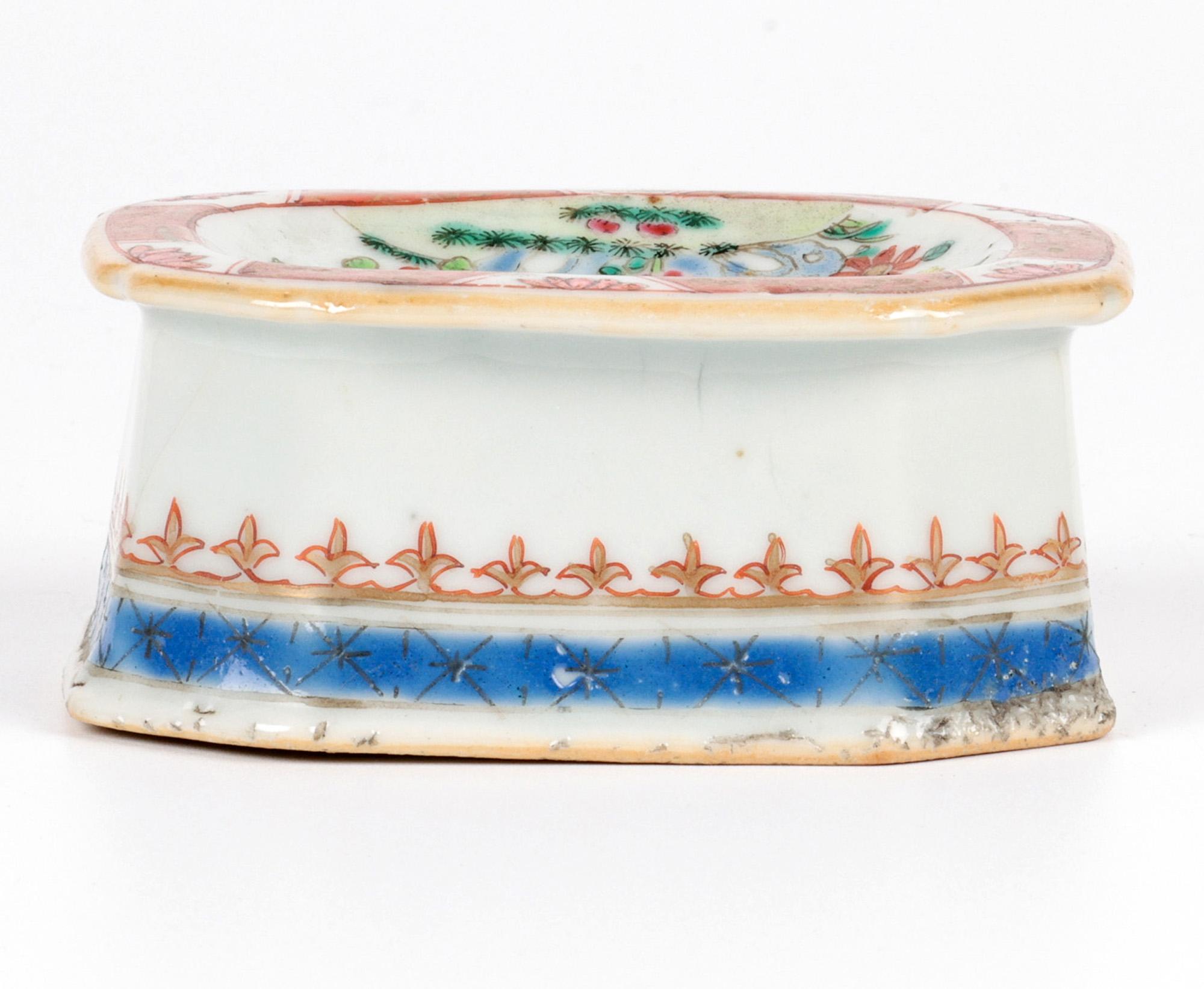 Chinesisch Qing Famille Rose Porzellan Grabenzieher Salz im Angebot 5