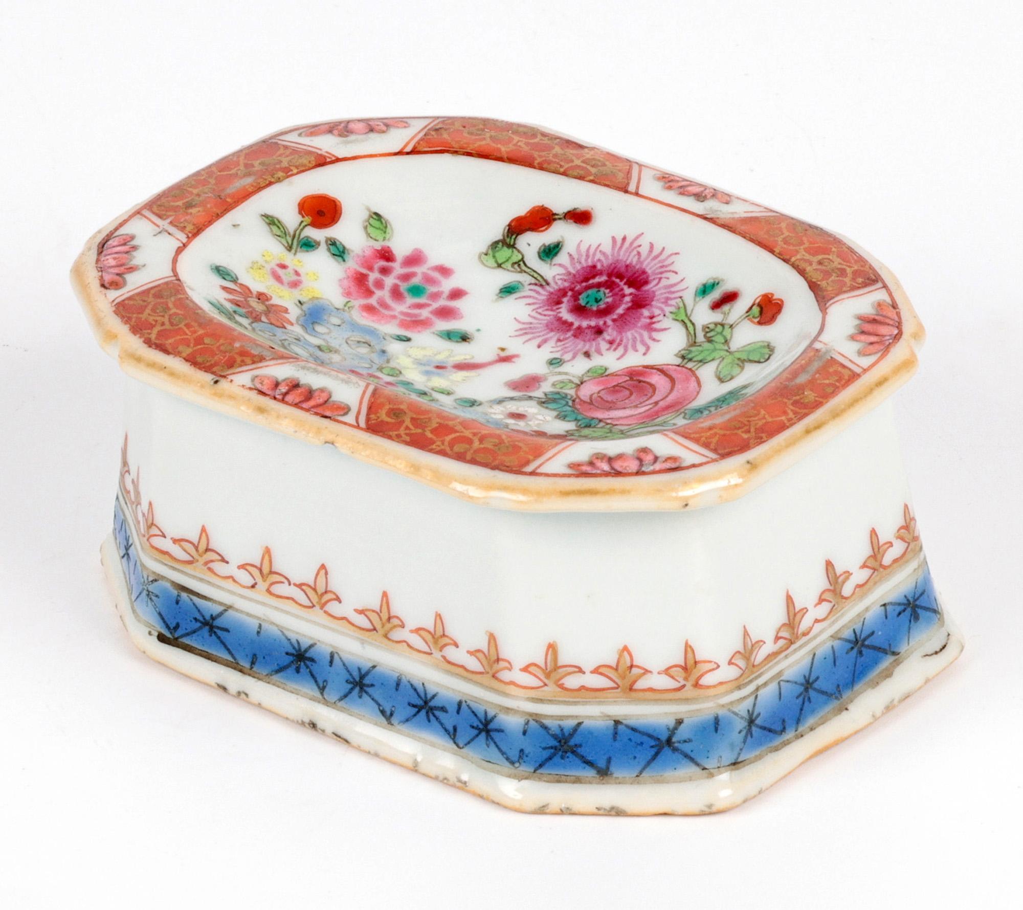 Chinesisch Qing Famille Rose Porzellan Grabenzieher Salz im Angebot 9