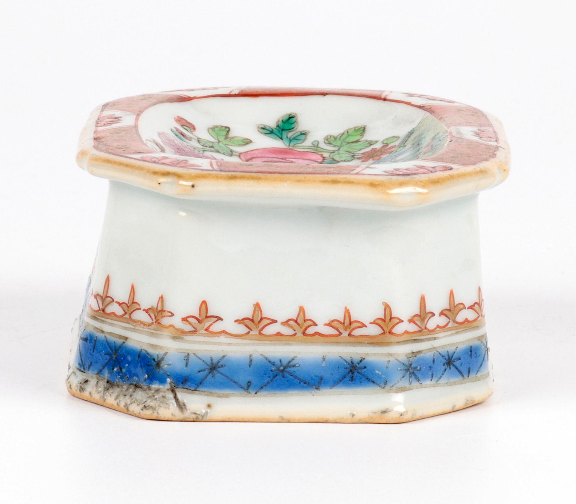 Chinesisch Qing Famille Rose Porzellan Grabenzieher Salz im Angebot 2
