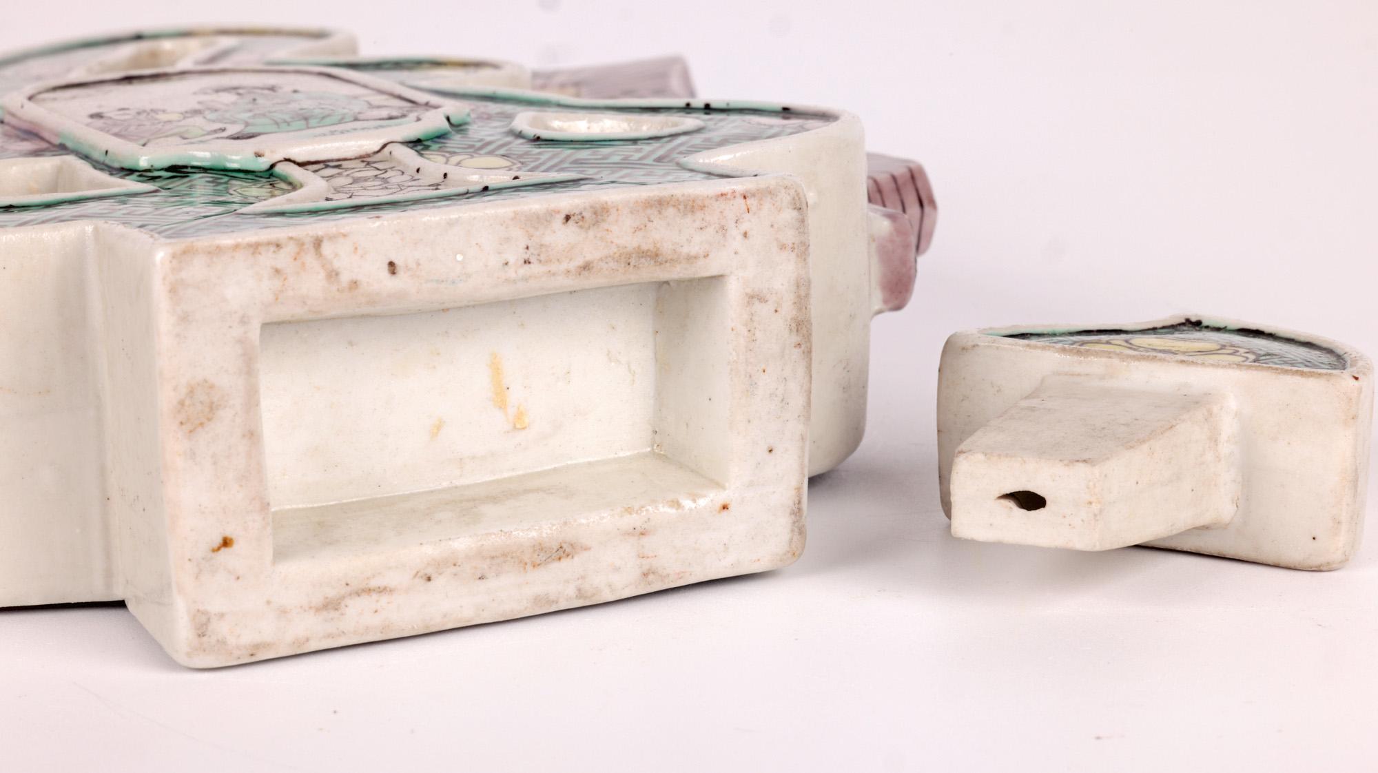 Chinese Qing Famille Verte Porcelain Puzzle Design Teapot  For Sale 12