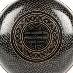 Chinese Qing Fine Quality Black Cloisonne Lidded Container