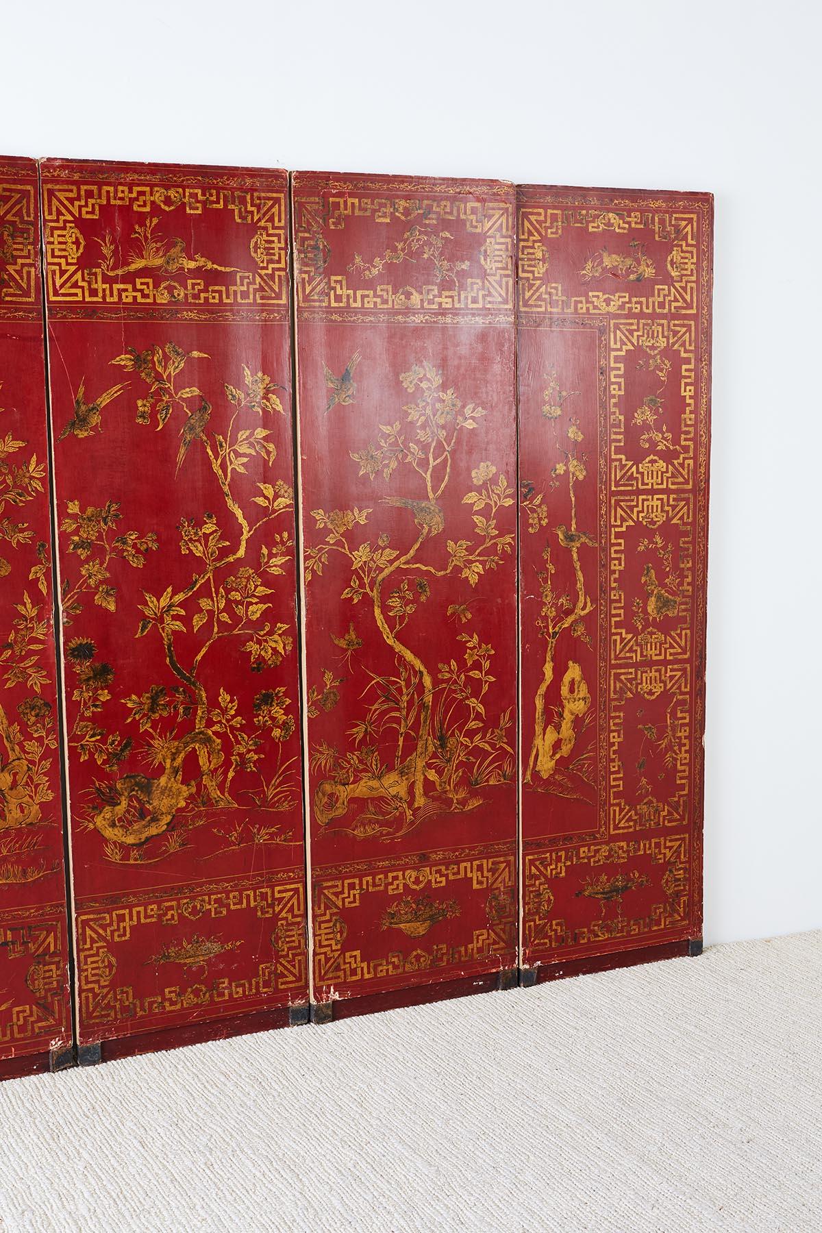 Chinese Qing Four-Panel Lacquer Gilt Screen 11