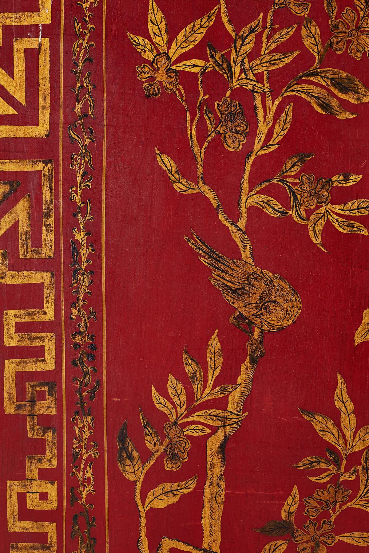 Chinese Qing Four-Panel Lacquer Gilt Screen 4