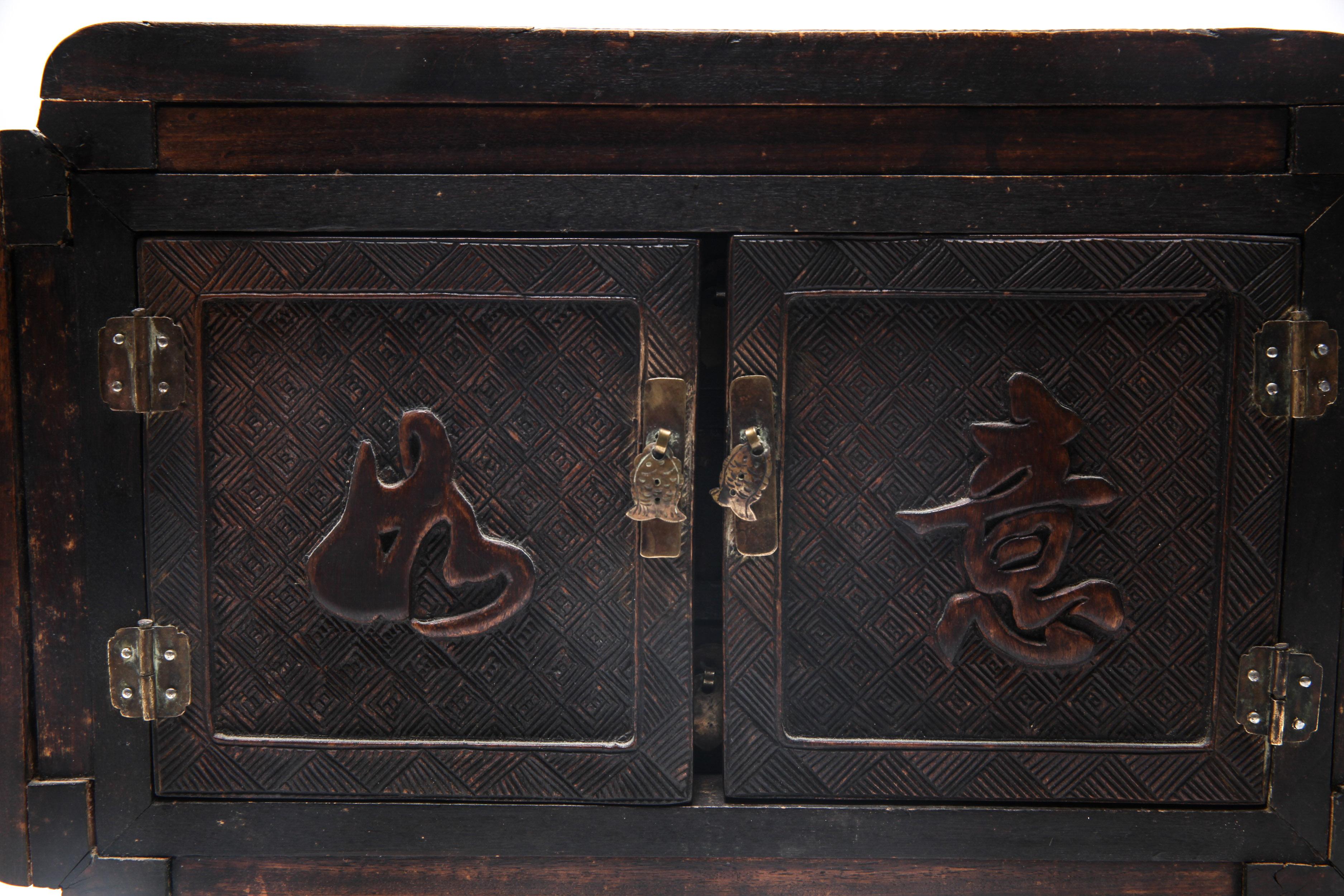 Chinese Qing Jewelry Box in Carved Ironwood 6