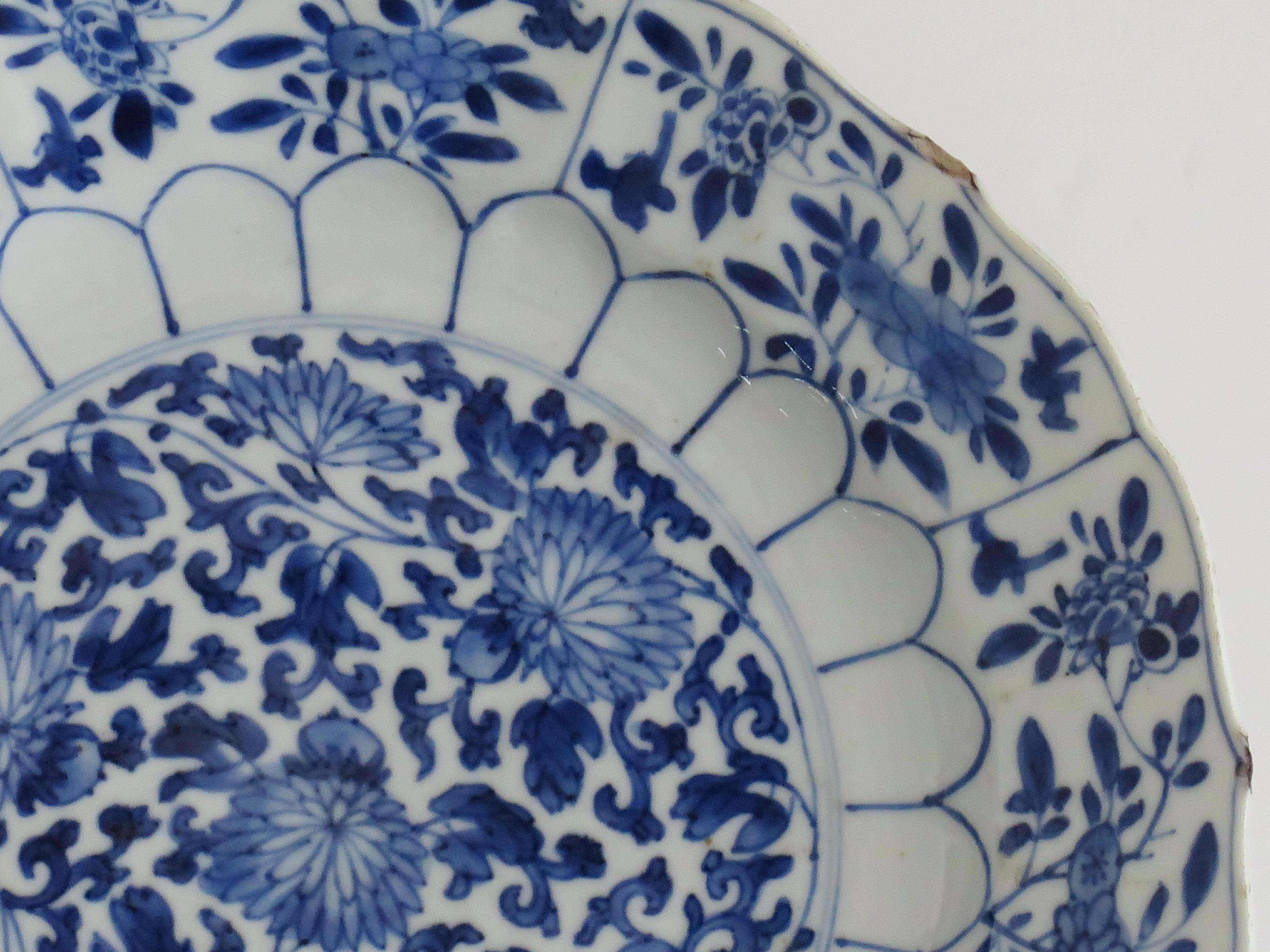 17th Century Chinese Qing Kangxi Plate Porcelain Blue & White Mark and Period PL5, circa 1680