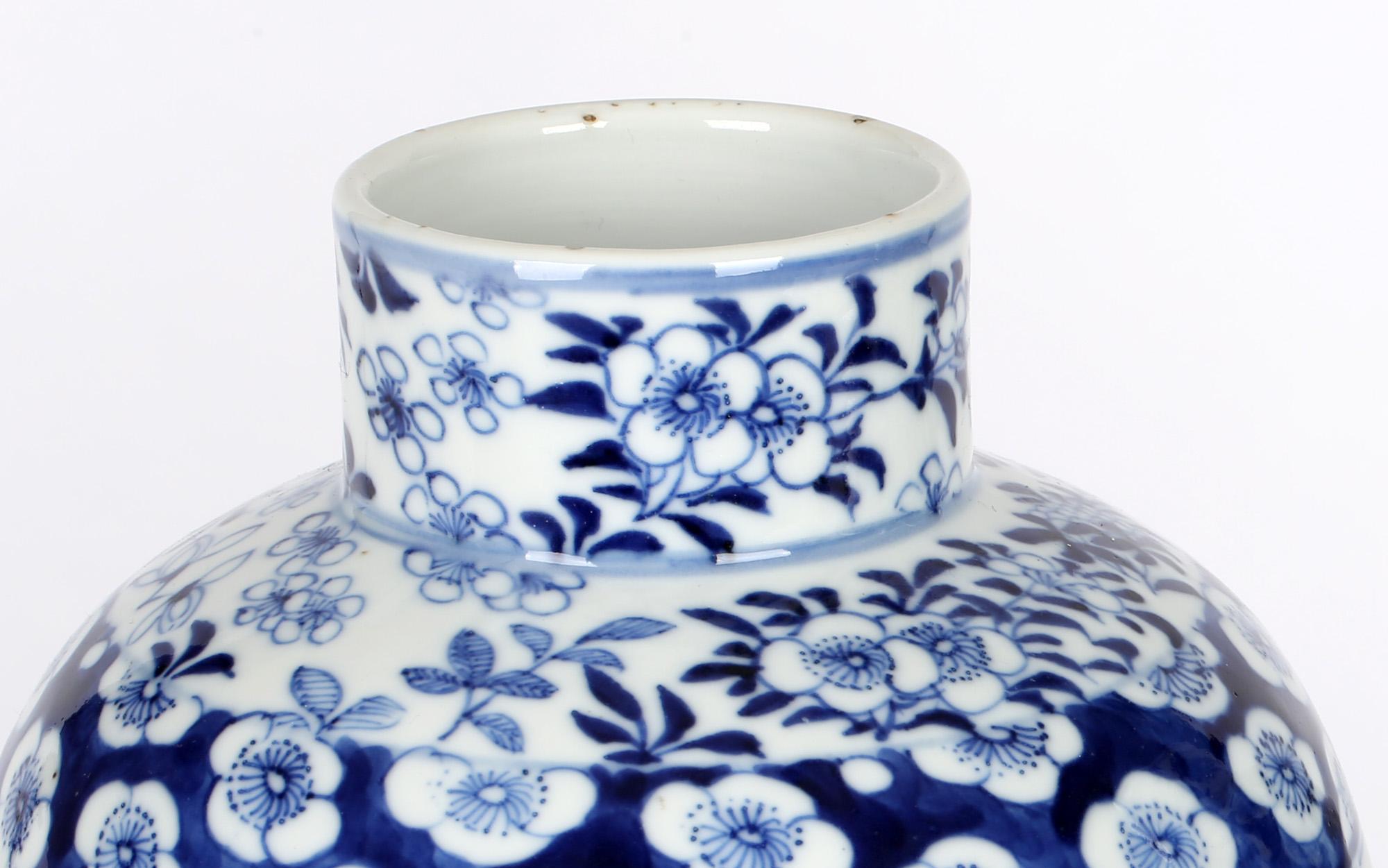 Chinese Qing Large Impressive Pair Porcelain Blue & White Vases Kangxi Mark 8