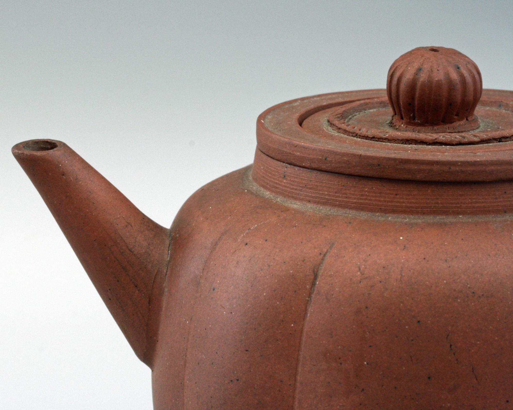 Chinese Qing Melon Shape Yixing Teapot with Strainer, 19th Century For Sale 2