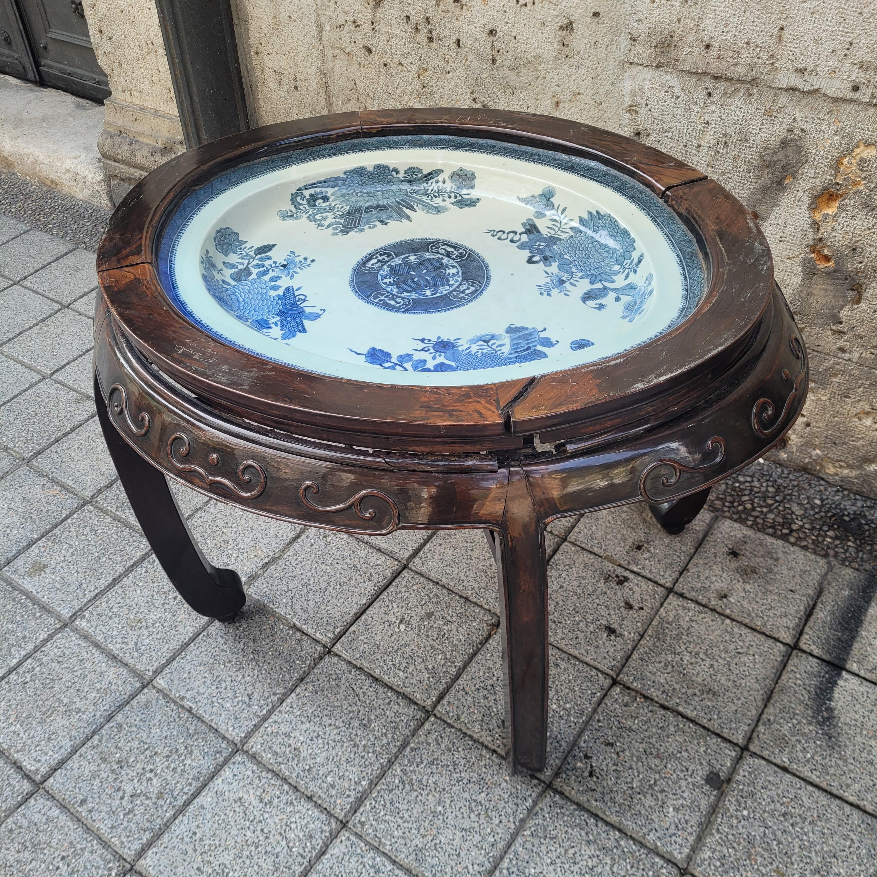 Chinese Qing porcelain plate, tray, Fitzhugh pattern, British East India Company en vente 6
