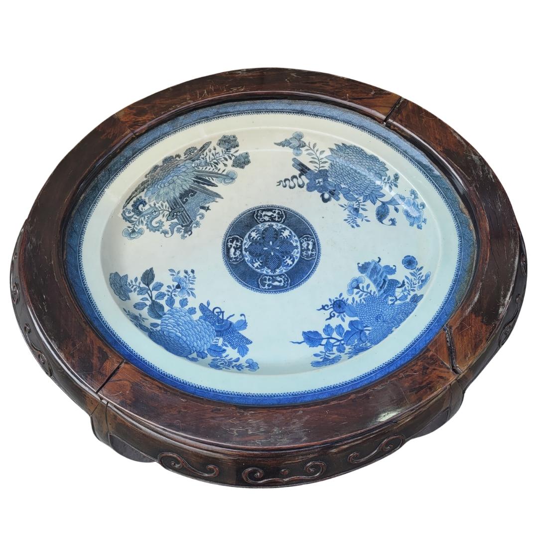 Exportation chinoise Chinese Qing porcelain plate, tray, Fitzhugh pattern, British East India Company en vente