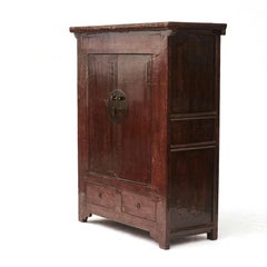 Chinese Qing Red-Lacquered Cabinet