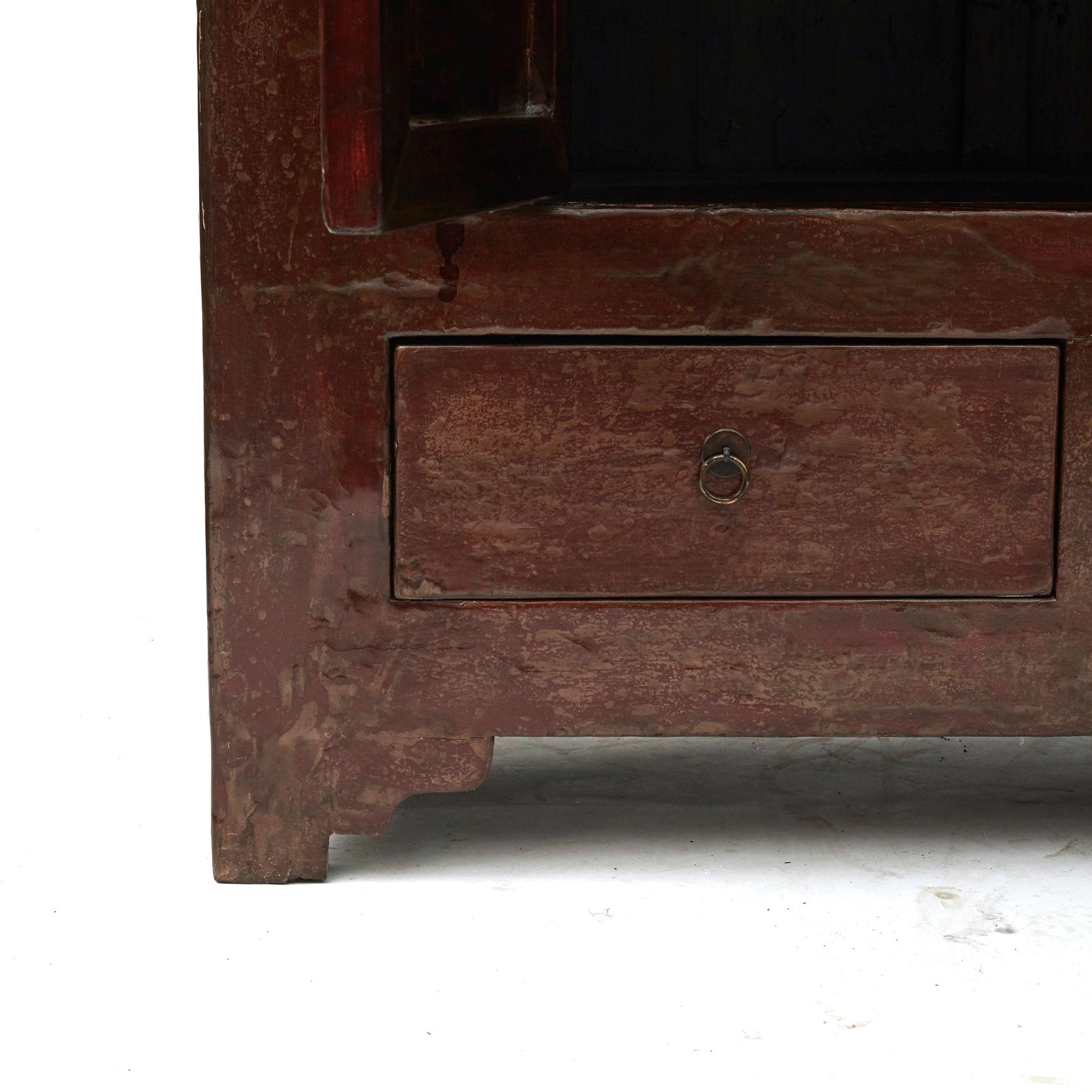 Chinese Qing Red-Lacquered Cabinet For Sale 1