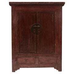 Chinese Qing Red-Lacquered Cabinet