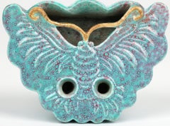 Chinese Qing Robins Egg Glazed Porcelain Moth Formed Brush Washer